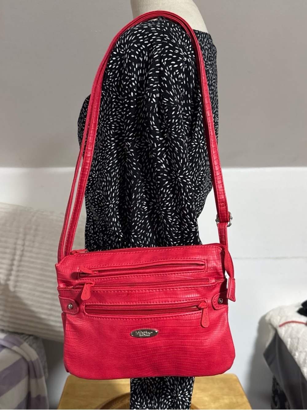 Red crossbody bag